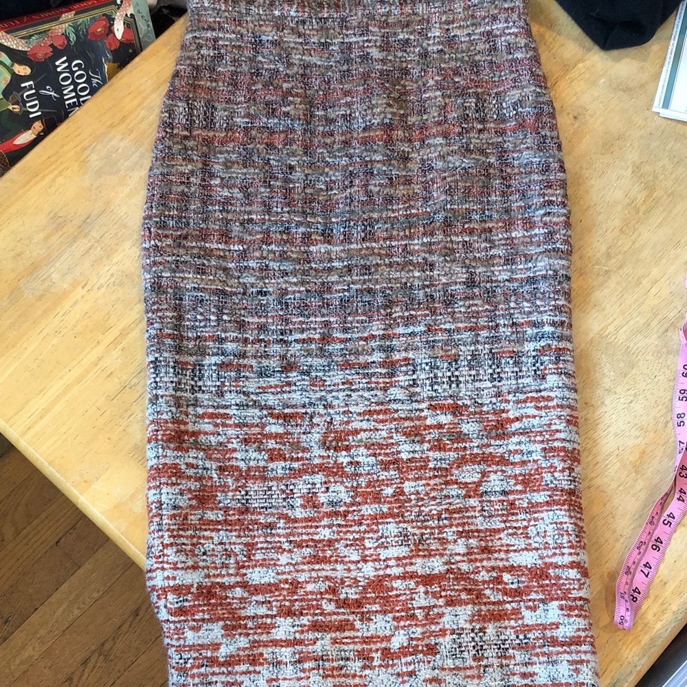 Alice & Olivia rust/grey/black sweater midi skirt